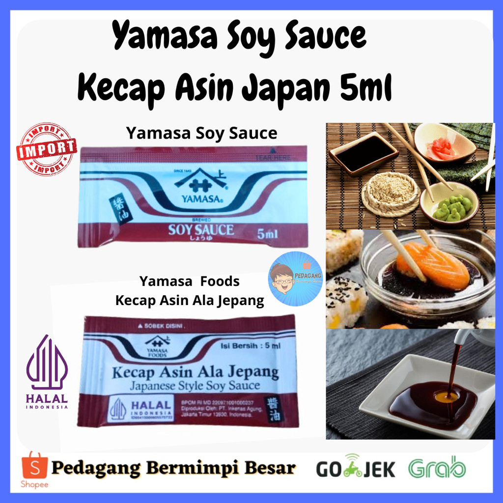 Yamasa Soy Sauce 1Pcs 5ml | Kecap Sushi / Soy Sauce Sachet/kecap asin HALAL