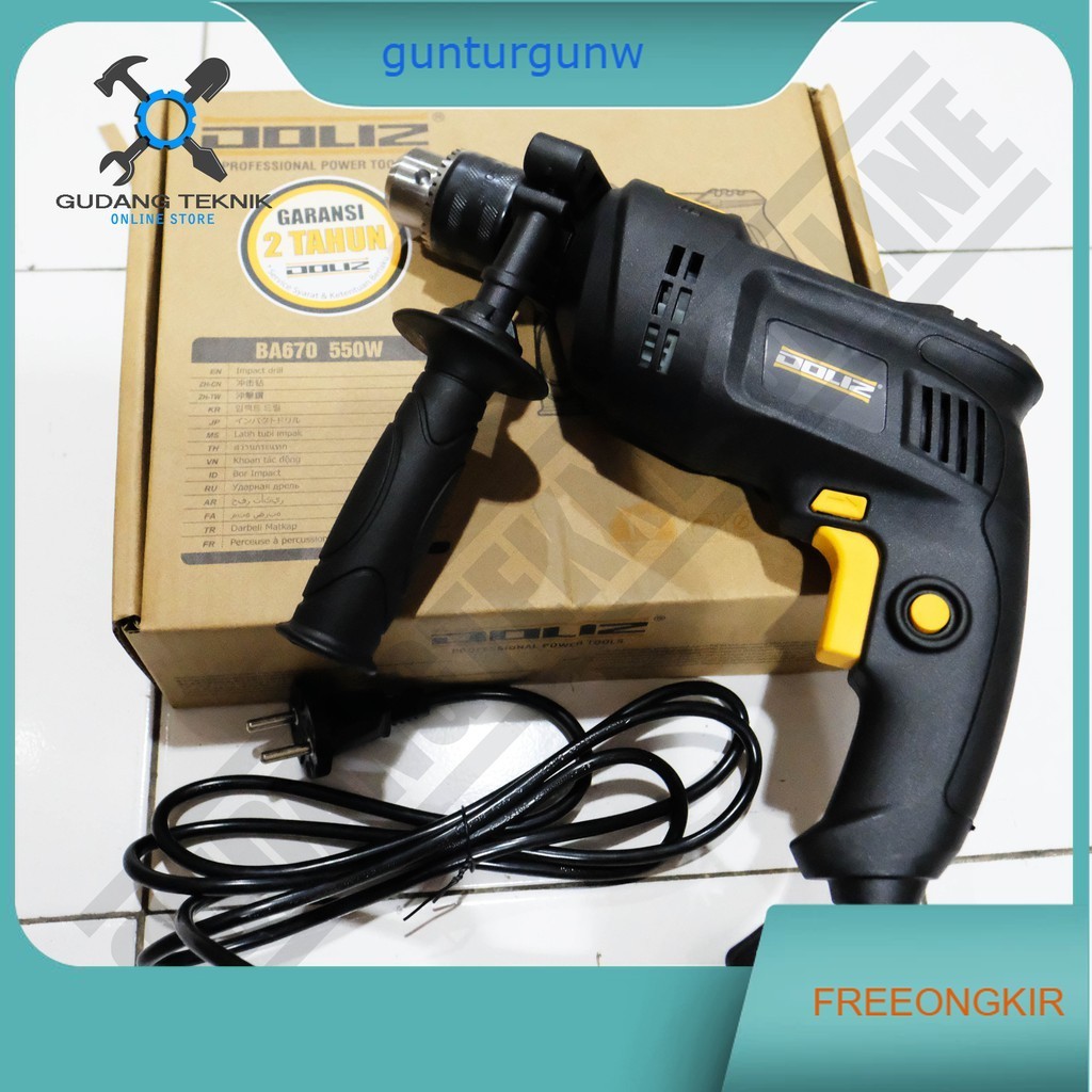 Doliz BA670 / Mesin Bor Tangan Doliz BA670 - Impact Drill 13mm Doliz BA670 Bor Bolak Balik