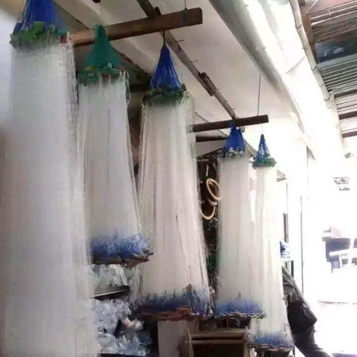 Jaring Ikan Siap Pakai Tinggi 1 meter Panjang 10 meter Senar 0,15 Lubang 2 inci (2 jari)