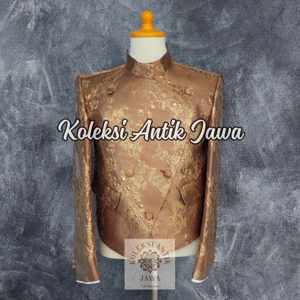 Beskap Solo Krowok Alusan Jaguar Import Premium Motif Bunga