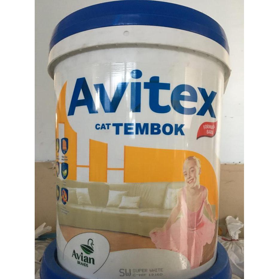 Cat Tembok Avitex SW Super White ukuran 25 kg pail can