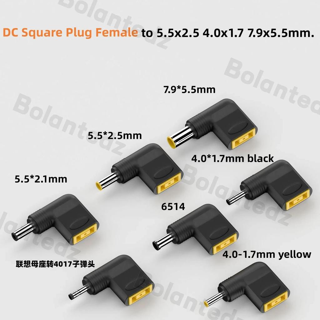 Laptop Power Adapter Connector DC Square Plug Female to 7.4x5.0mm 4.5mm*3.0mm Male Jack Converter fo