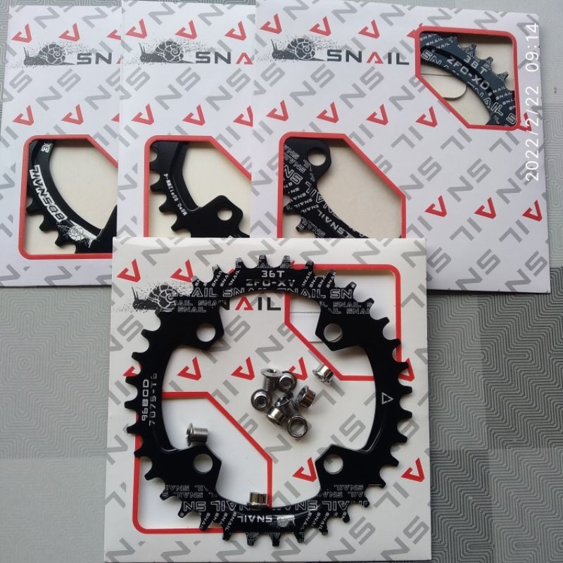 Chainring Snail 32T 34T 36T BCD 96 BCD Simetris Narrow Wide untuk Single Chairing Sepeda 96BCD