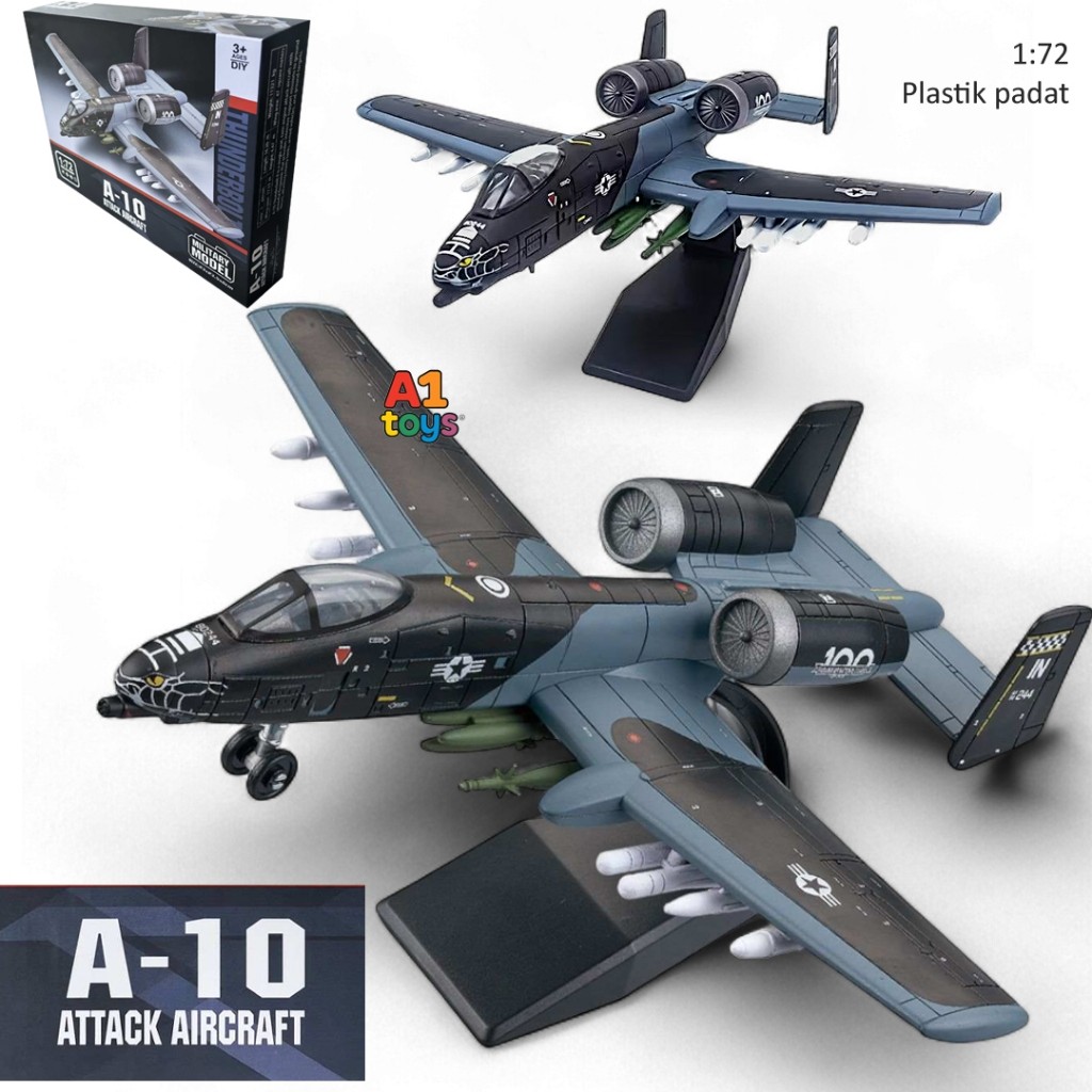 JONSTORE Miniatur pesawat jet tempur pesawat mainan jet fighter mainan pesawat bomber A10 Thunderbol
