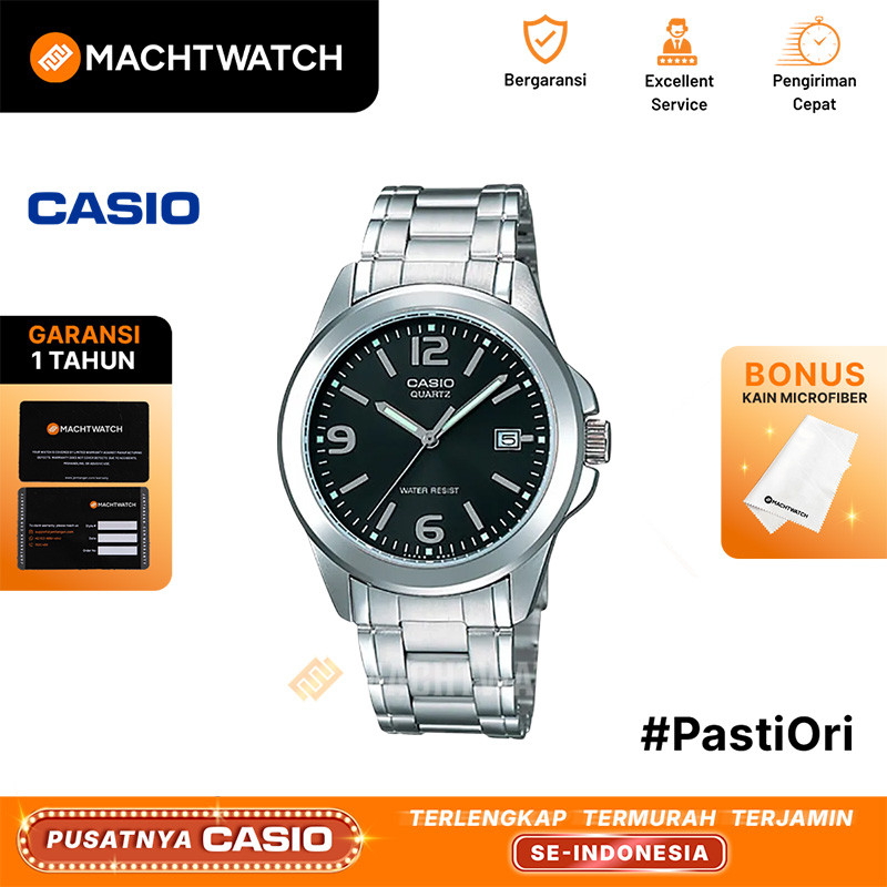 Jam Tangan Pria Casio Standard MTP-1215A-1ADF MTP1215 MTP-1215A Stainless Steel Band