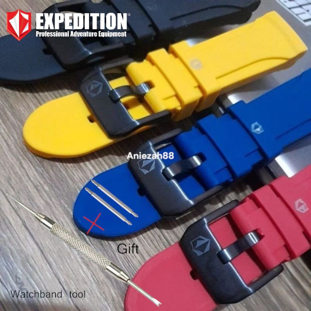 Strap Jam Expedition Karet Silikon 24mm Tali Jam Tangan Expedition Karet Rubber