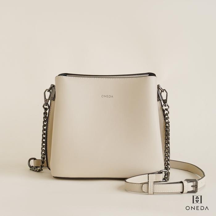 Oneda Alora Tas Semi Rantai Bahu Jinjing Wanita - Beige