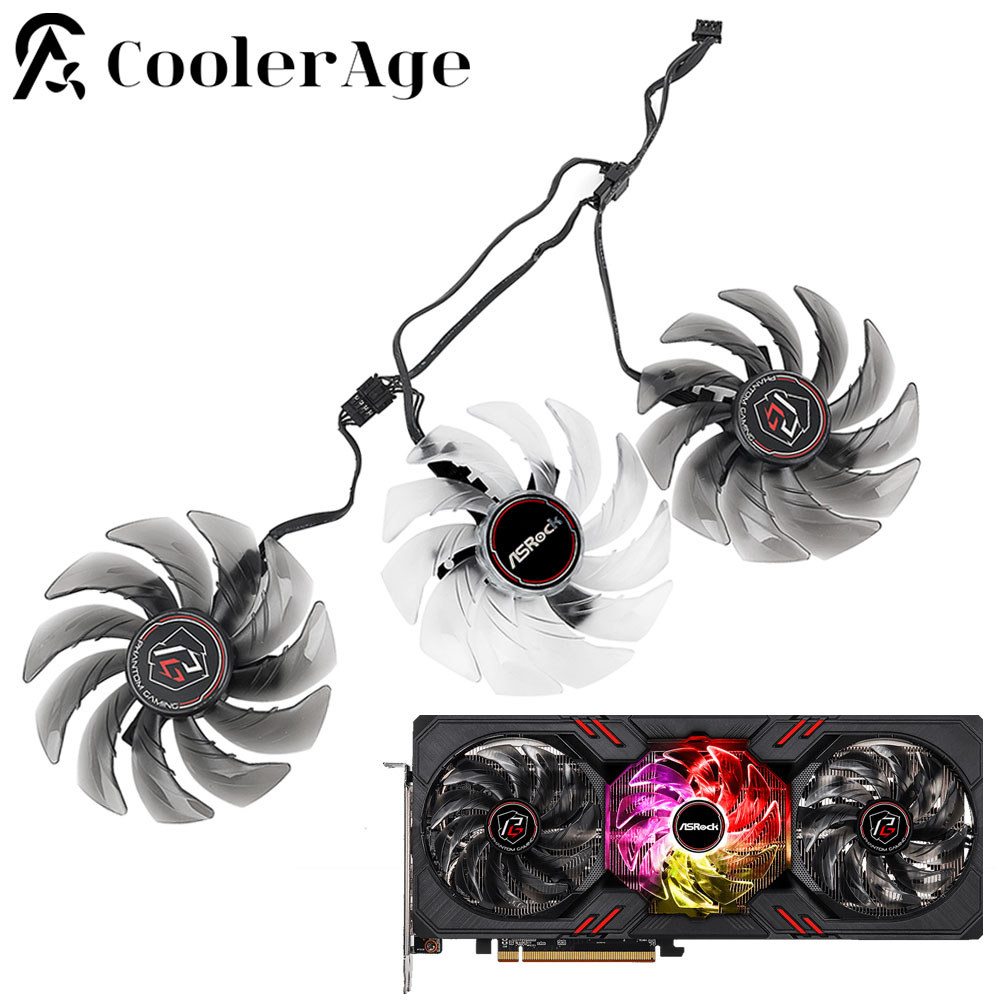 New 87MM Cooler Fan Replacement For Asrock AMD Radeon RX 6600XT 6650XT Phantom Gaming Graphics Video