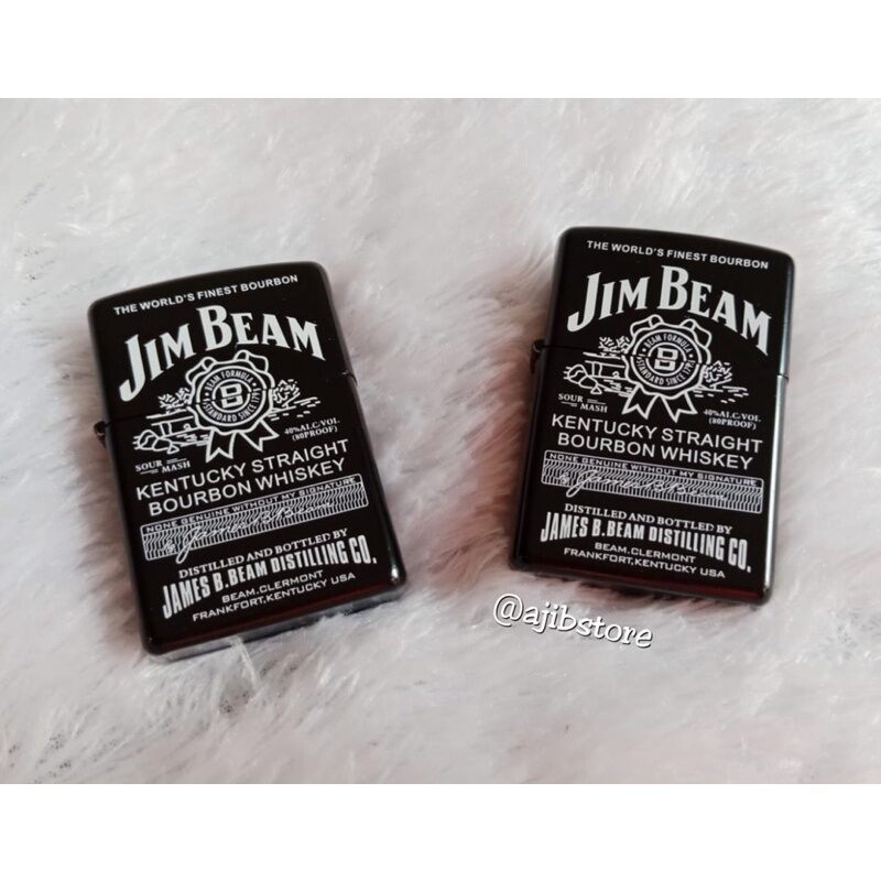 Korek Api Jintai Windproof Motif Jim Beam - Korek Klasik Tahan Angin Material Metal Eksklusif Desain