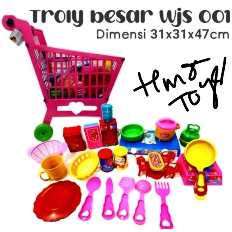 MANINAN ANAK PEREMPUAN MAINAN TROLI BELANJA MAINAN ANAK TROLLEY Mainan Anak Troley Set Memasak Free 
