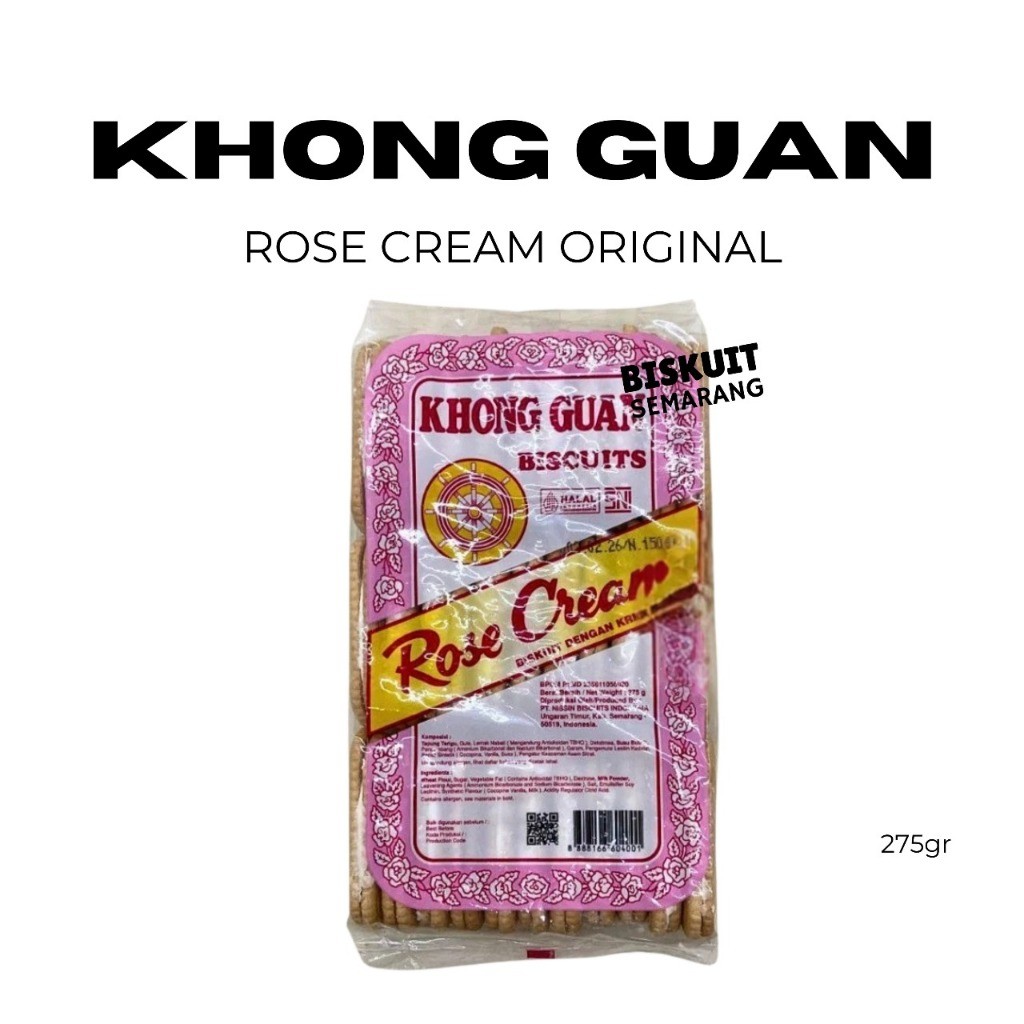Khong Guan Rose Cream Biskuit 275gr Biskuit Kering Krim Nissin Untuk Hadiah
