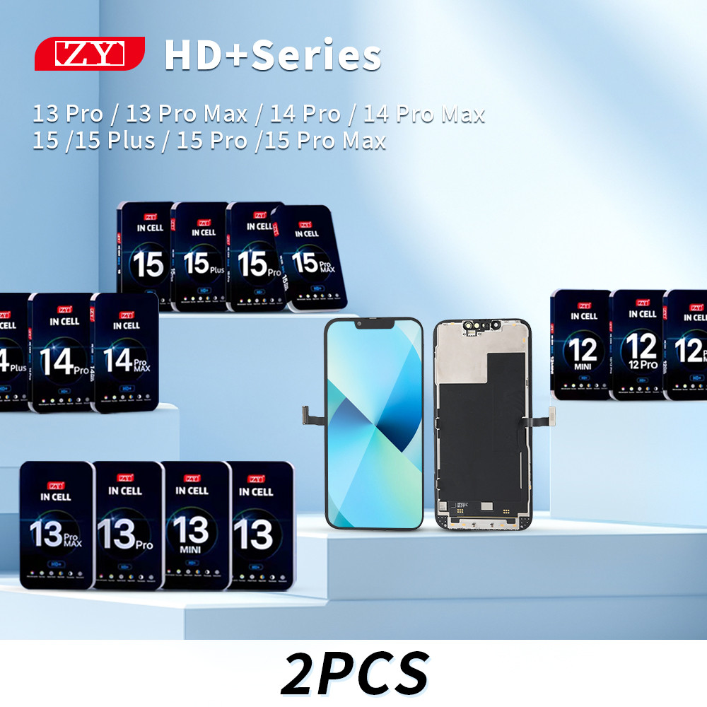 2Pcs ZY HD+ incell Untuk iPhone 11 X XR 12 LCD Display Layar Sentuh Digitizer Pengganti Untuk iPhone