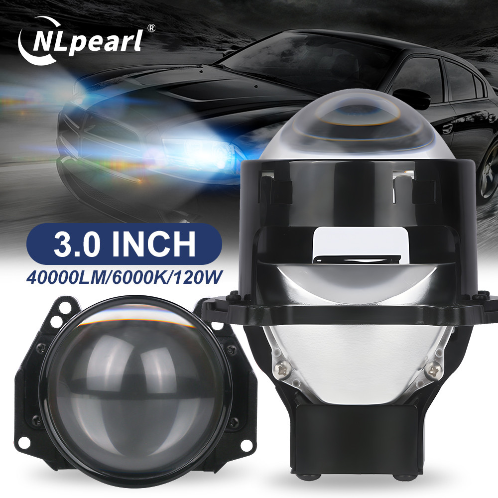 NLpear 2PCS 3 Inch Bi LED Projector Headlights Lenses for Hella LED Lights Projector 120W 40000LM od