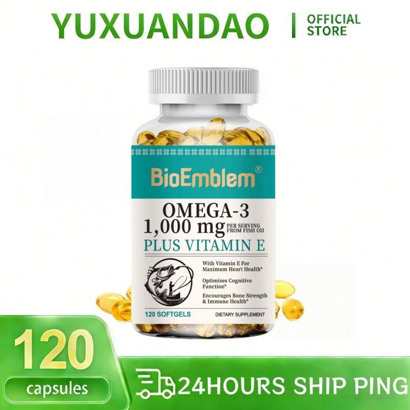 BioEmblem Omega 3 Fish Oil Minyak Ikan 2500mg - EPA DHA Tingkat Tinggi untuk Jantung & Otak & Mata &
