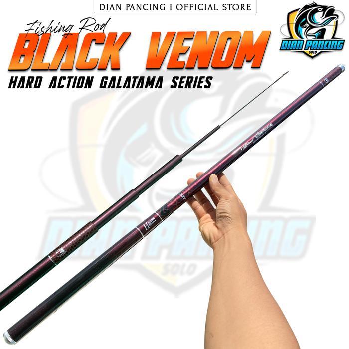 Promo JORAN TEGEK HAIZHEN PREMIUM BLACK VENOM GEN 2 Spek kaku ruas panjang carbon Material - 180 Ter