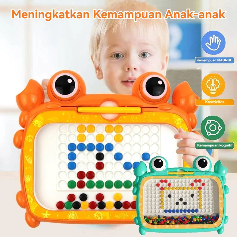Magnetic Drawing Board Papan Manik Magnet Serbaguna Mainan Edukasi Anak Ukuran Besar