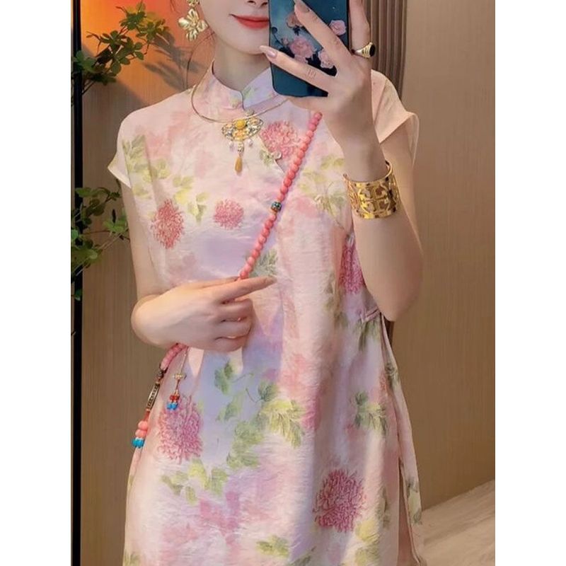 [Bulan Lembut] [COD] Gaun Cheongsam Modifikasi Gaya Cina Retro, Gaun Cina Baru untuk Wanita