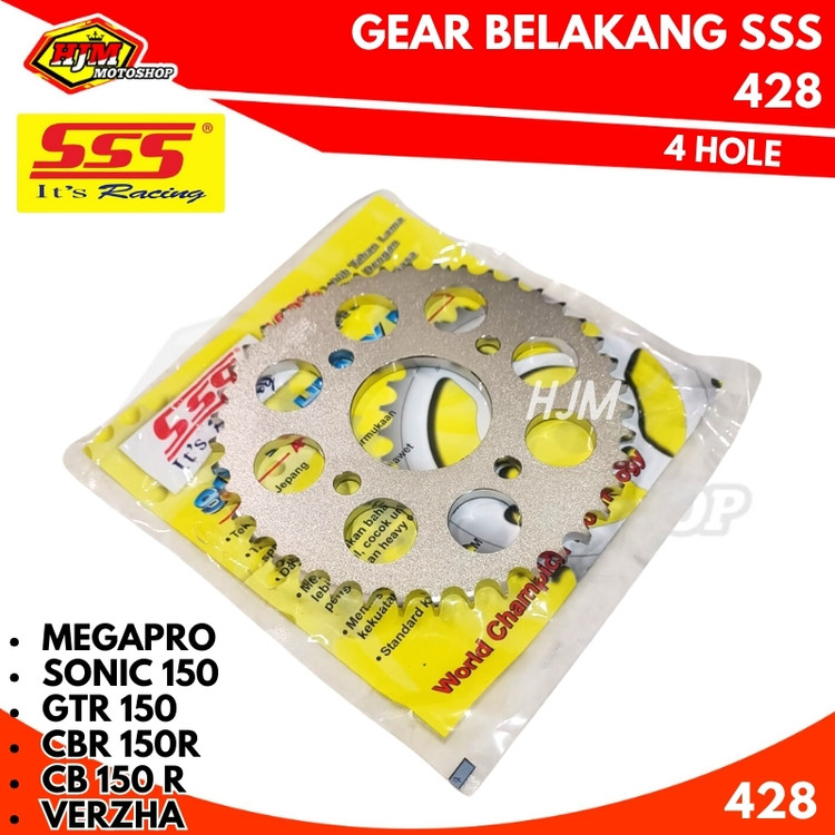 KATLENSHOP Gear Belakang SSS 428 CB 150 R - CBR 150 R - Sonic 150 - GTR 150 - Megapro - Verza - Tige