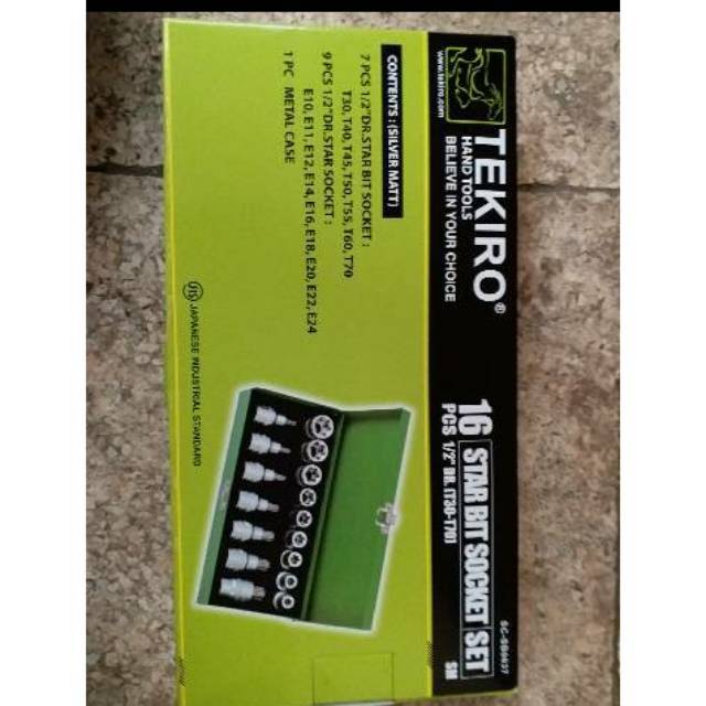 Mata shock bintang tekiro 16pcs kunci shock kunci l bintang kunci cvt treker cvt alat teknik