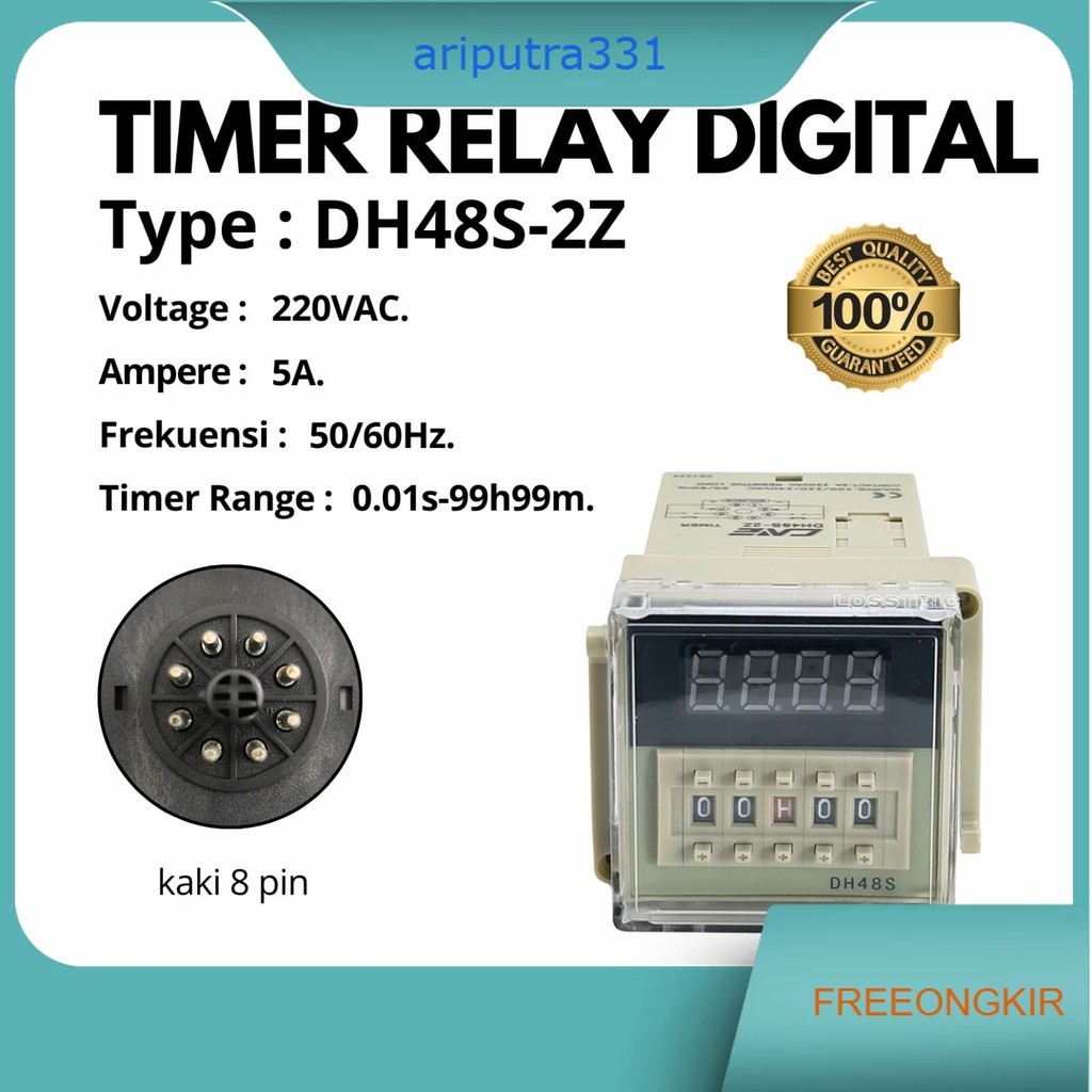 TIMER RELAY DIGITAL / TIMER DELAY RELAY DIGITAL DH48S-2Z 220VAC ...