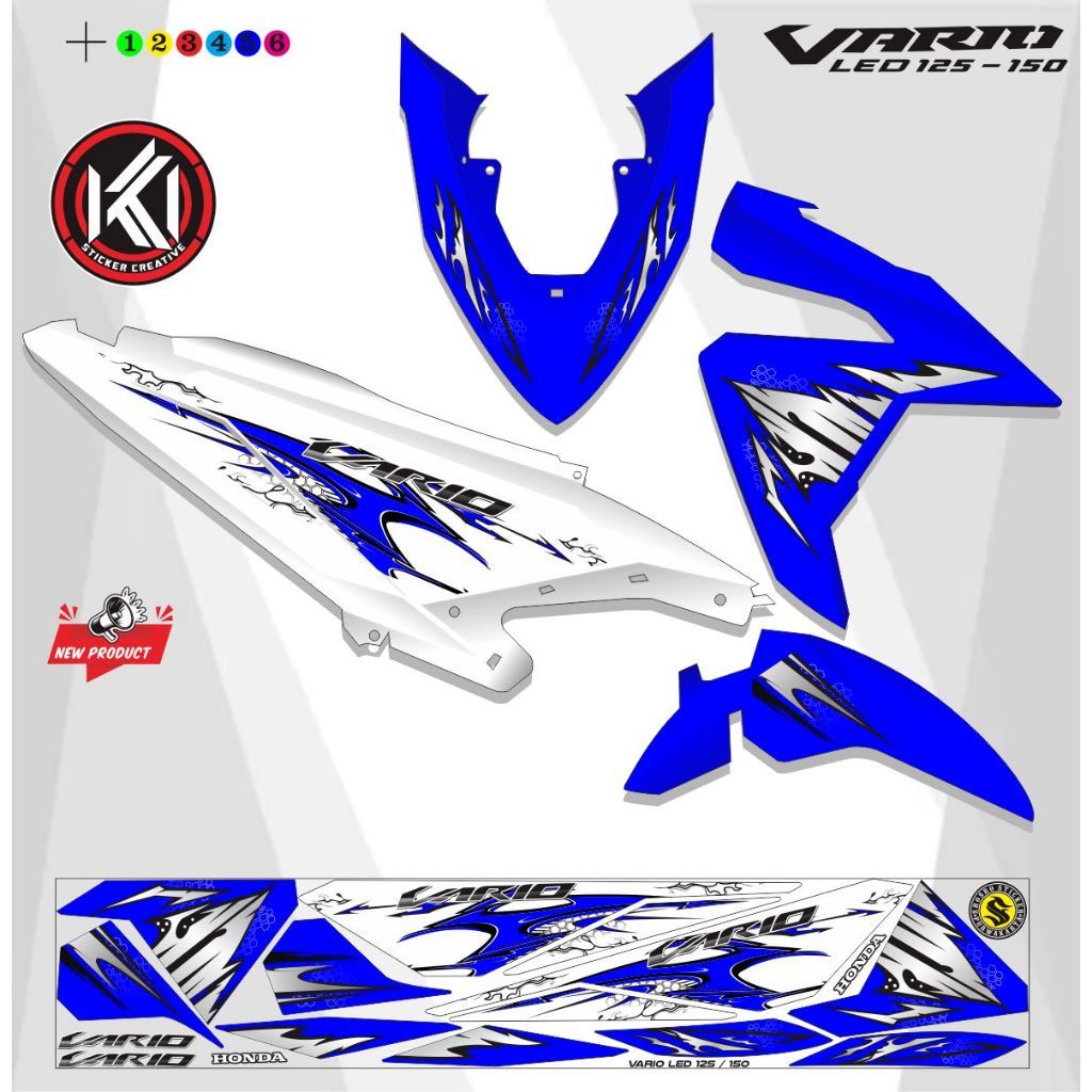 VARIASI STRIPING STICKER MOTOR VARIO LED 125-150 / STICKER MOTOR VARIO 125-150 VARIASI MOTIP GABUNGA