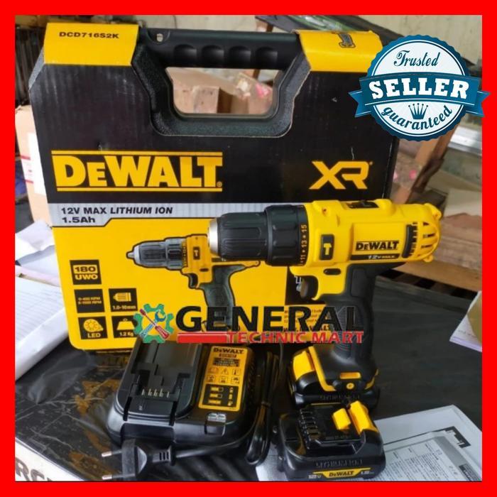 Mesin Bor Baterai Cordless Hammer Drill DCD716C2K Dewalt /DCD716
