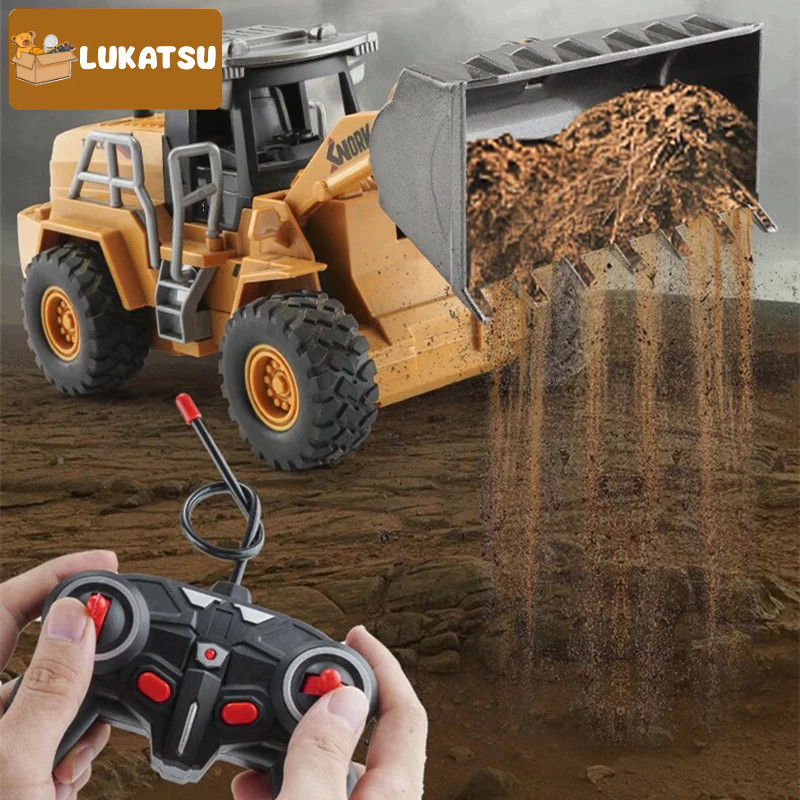 [star lolipop] Mainan Bulldozer Anak Laki-Laki Bulldozer Mainan Kendaraan Mobil Die-Cast Dump Truck 