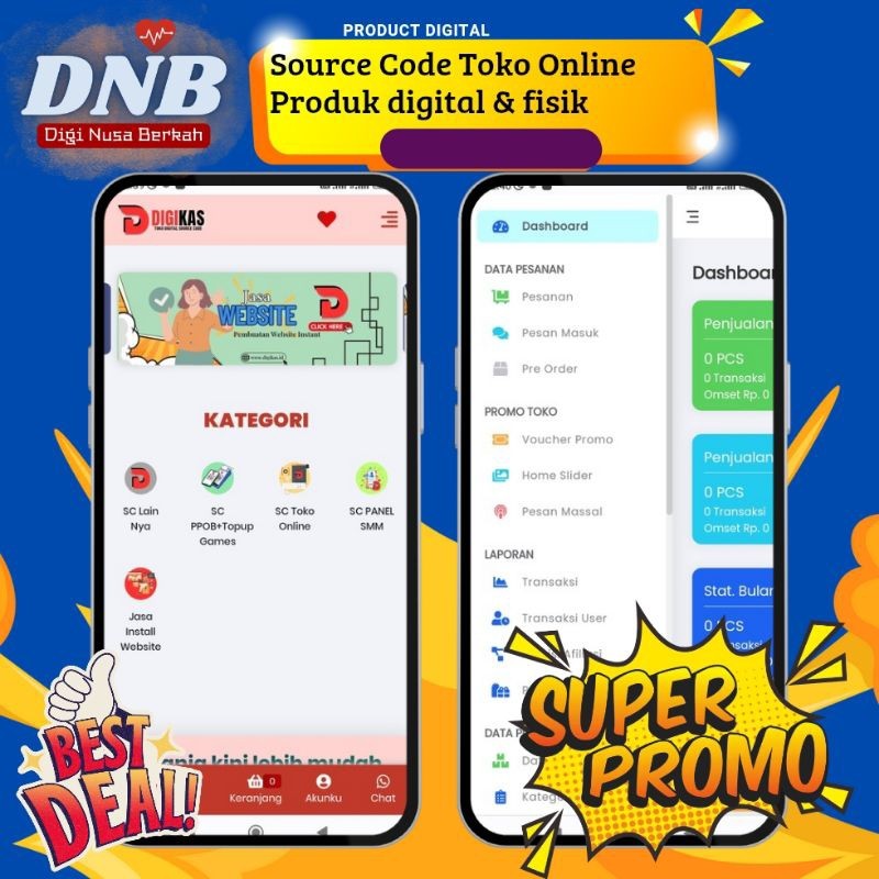 Source Code Toko Online Product Digital & Fisik untuk Payment Gateway Tripay dan Midtrans