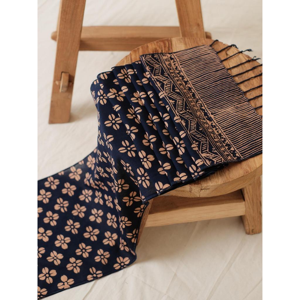 BATIK RATU - Scarf Batik Kopi Kawung - Dark Blue | DNC