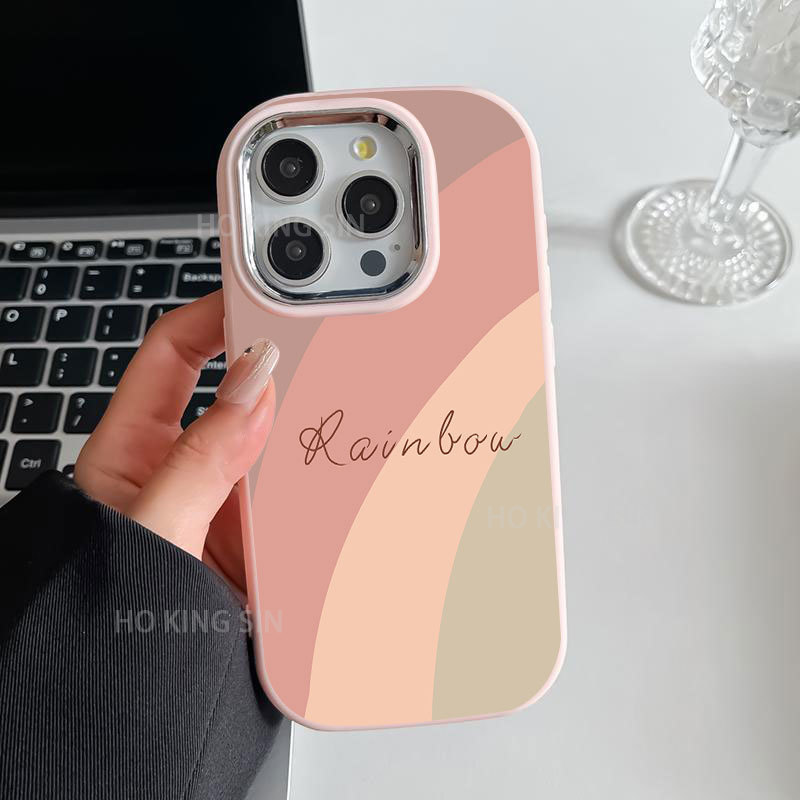 Case OPPO Rainbow Soft Color | Casing Estetik Pastel | Soft TPU Premium OPPO A16 A16K A16E A15S A15 