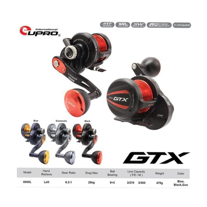 Reel eupro GTX 6000L SW Overhead jigging Terbaru single handle