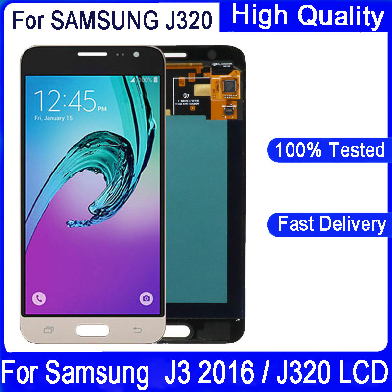 5.0"Super AMOLED LCD For Samsung J3 2016 J320 J320F J320M J320Y J320FN LCD Touch Screen Display Digi