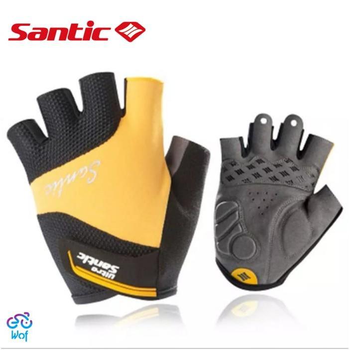 Santic Java Glove half finger Sarung Tangan Sepeda Bicycle MTB Road Bike WM9P040 Orange
