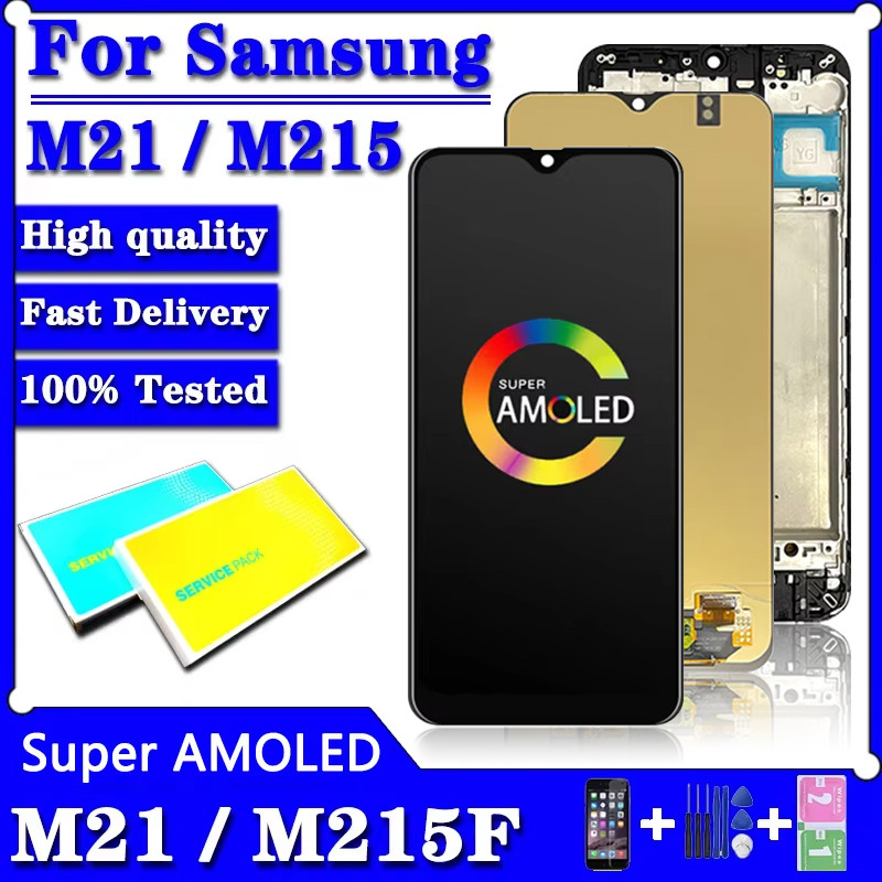 6.4"SUPER AMOLED 6.4" display For Samsung  M21 M215 M215F LCD Display With Touch Screen Digitizer M2
