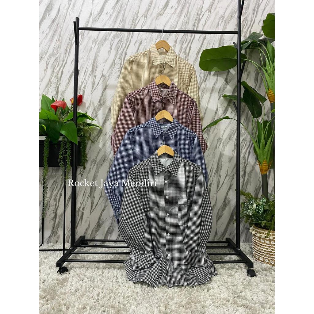 RJM -  Kemeja Una Top Katun Kotak Wanita Ld 120 | Atasan Wanita