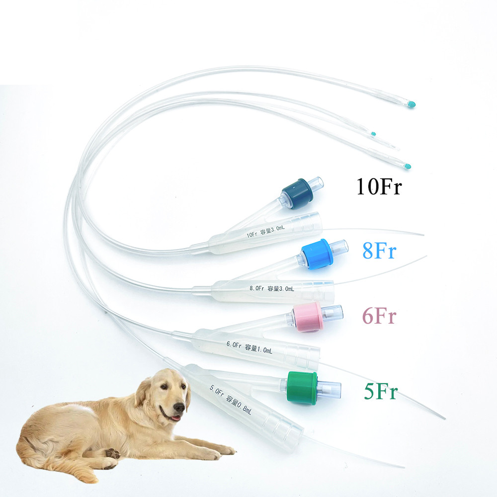 2ways Pet Canine Dog Urinary Catheter Foley Side Open 5FR 6FR 8FR 10FR Soft Silicone With Stylet sel