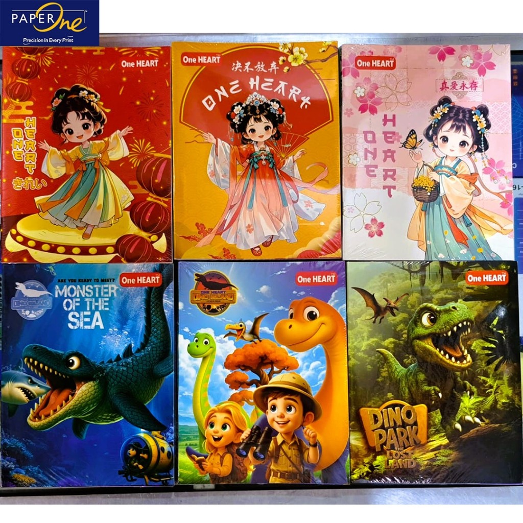 Buku Tulis One Heart 38 Lembar By Paper One / 1 Pack Isi 10 Buku Motif Lucu Anak Sekolah