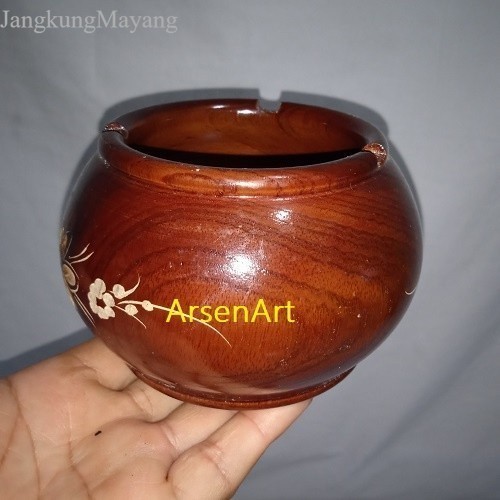 {Termurah} TERLARIS Asbak Rokok Asbak Unik Asbak Kayu Jati Ukir Model Gentong ORI murah