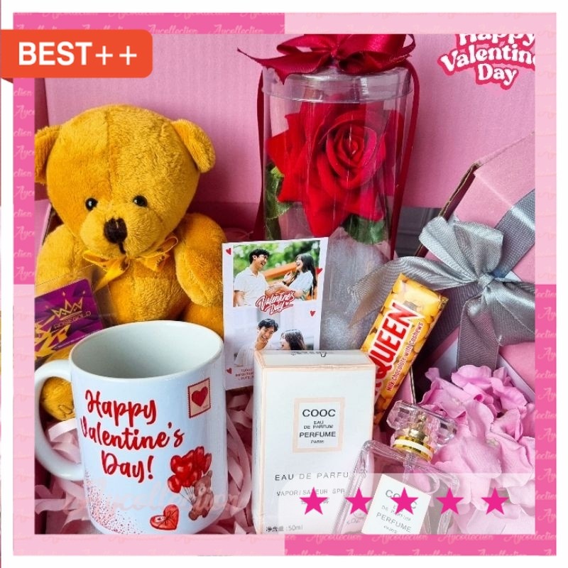 Hampers valentine romantis buat pacar / Hampers Valentine Mug / Kado Romantis Bunga Mawar / Valentin