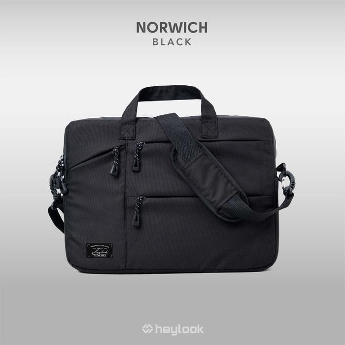 (Uneed Mart) TAS LAPTOP WATERPROOF NORWICH TAS SELEMPANG COVER LEPTOP HEYLOOK - BLACK