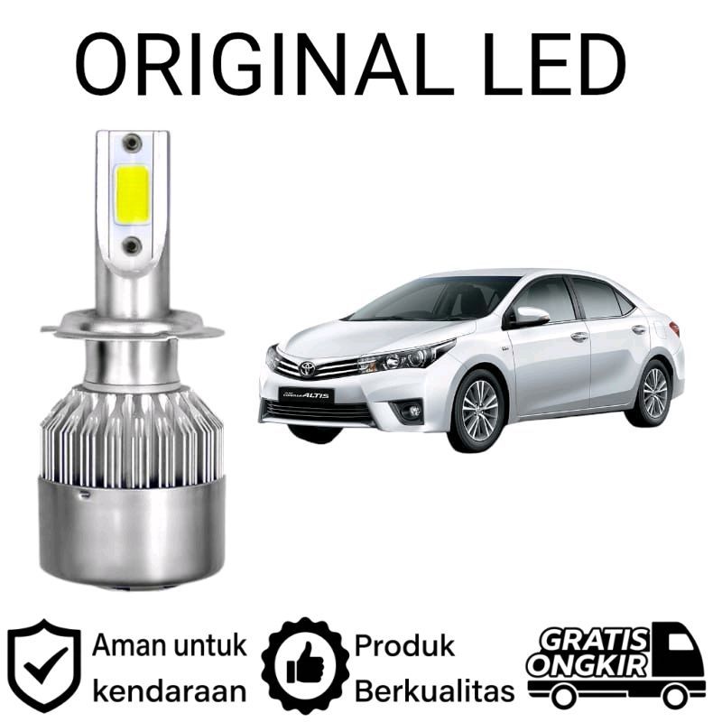 AM 2pcs Lampu Utama Dekat LED H11 COB Mobil Toyota Corolla Altis E170