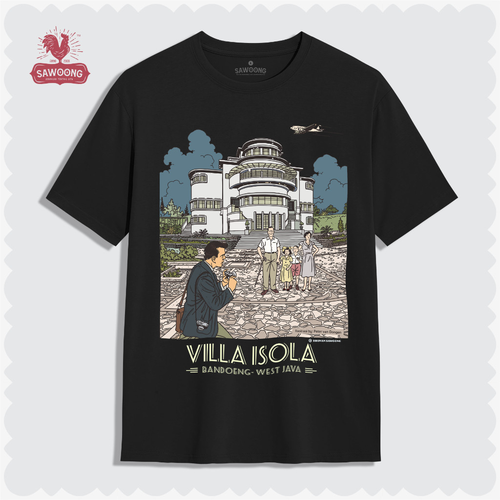 COD SAWOONG Kaos Vintage Retro Villa Isola Bandung T Shirt