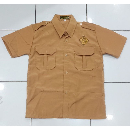 Baju Pramuka Laki SD,SMP,SMA Pendek Bahan Tissu / Baju Pramuka Laki Lengan Pendek / Baju Pramuka Lak