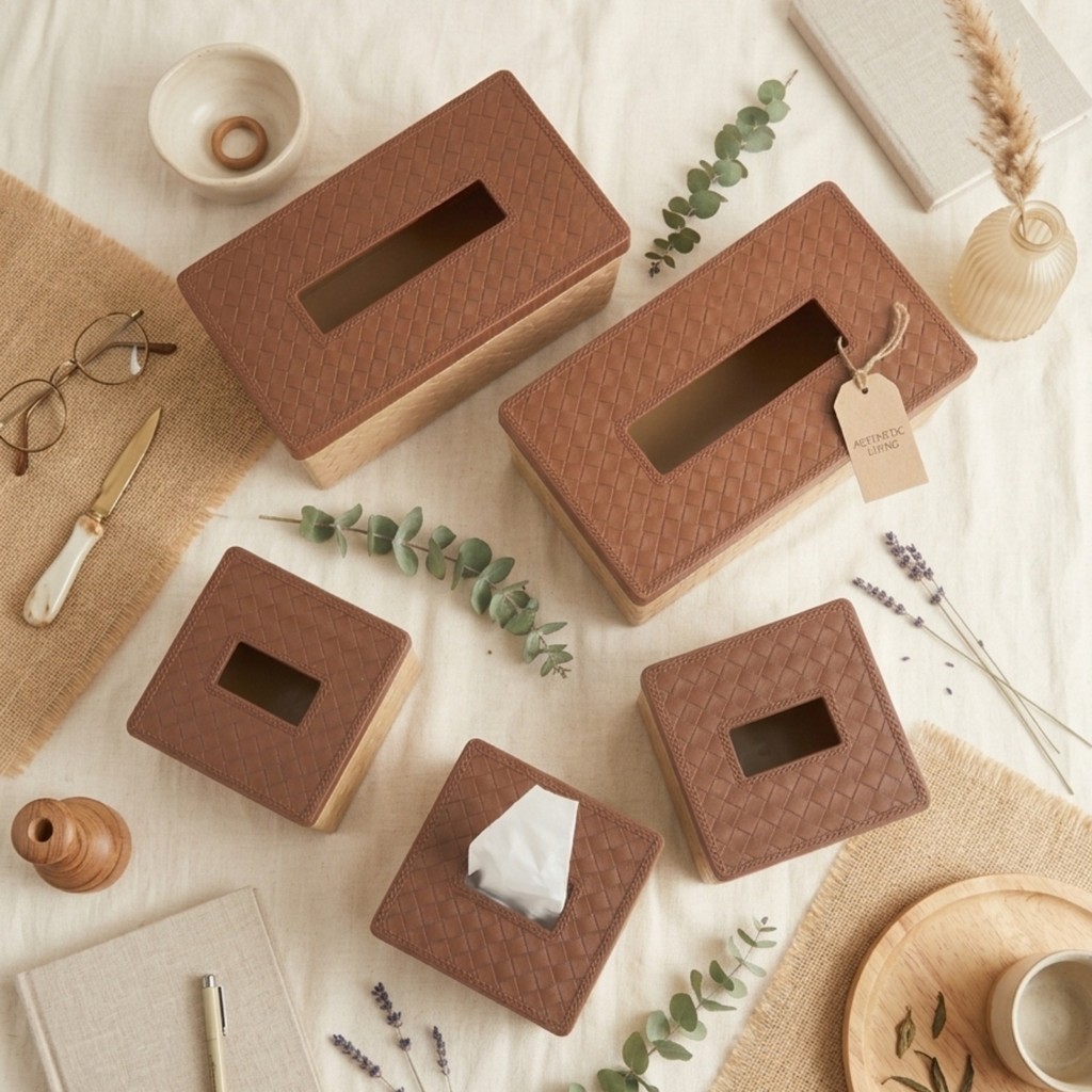 Tempat Tissue Besar / Kecil Kotak Tissue Rotan Anyam Tempat Tissue Super Premium