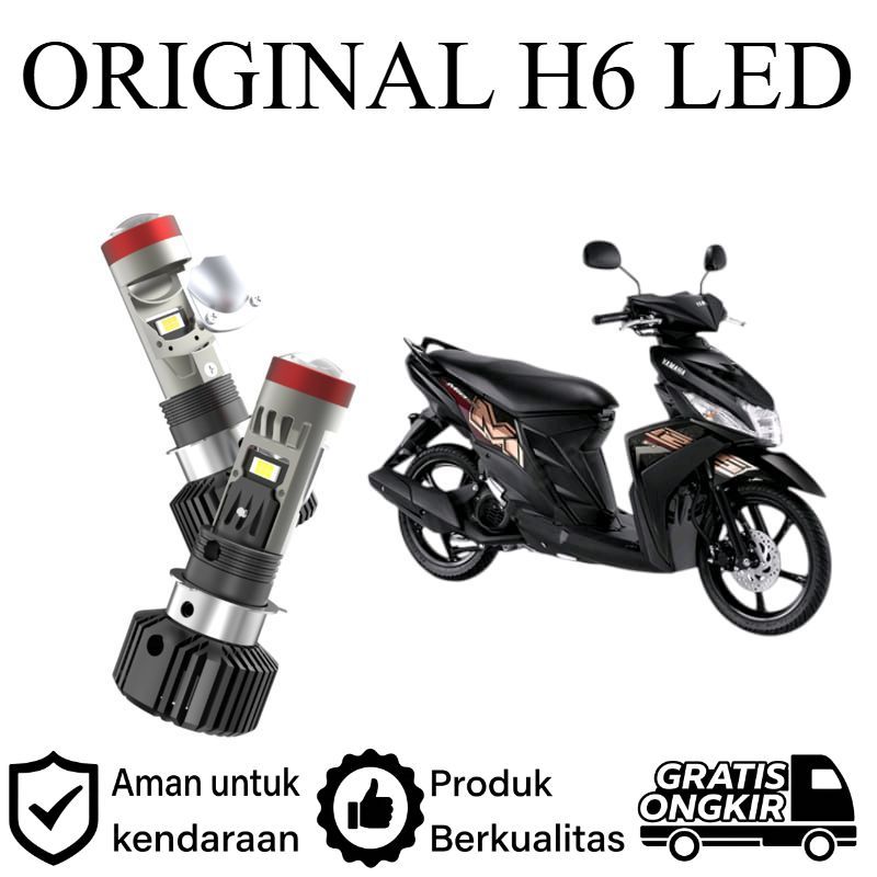 ORIGINAL 1pcs Lampu depan LED H6 BiLED High power Kipas motor Yamaha Mio M3 Lie Cheng