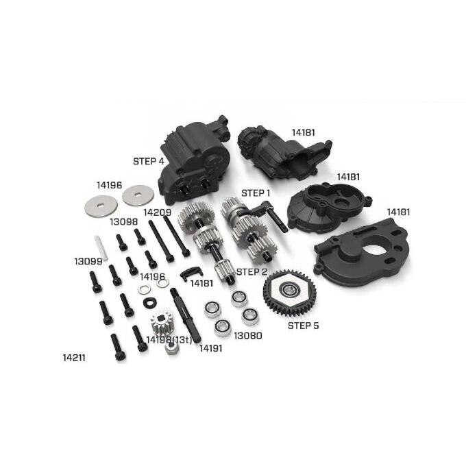 Uograde Metal Gear Transmission GearBox set 18083 18082 1/8 YIKONG Rock Crawler Bronco YK4083 yk4082