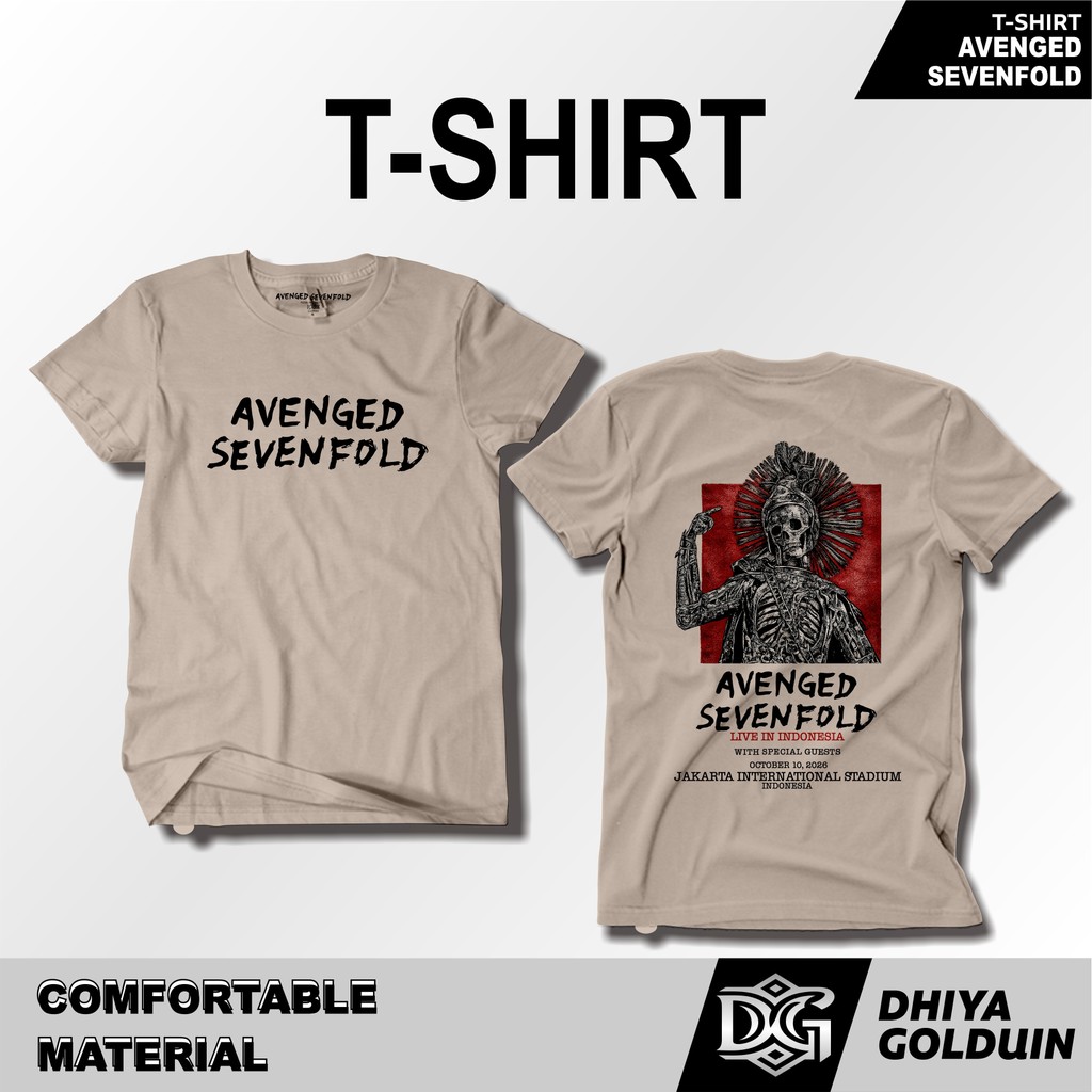Kaos Avenged Sevenfold Katun Combed 100% Original – Avenged Sevenfold T Shirt Kaos Metal Pria Wanita