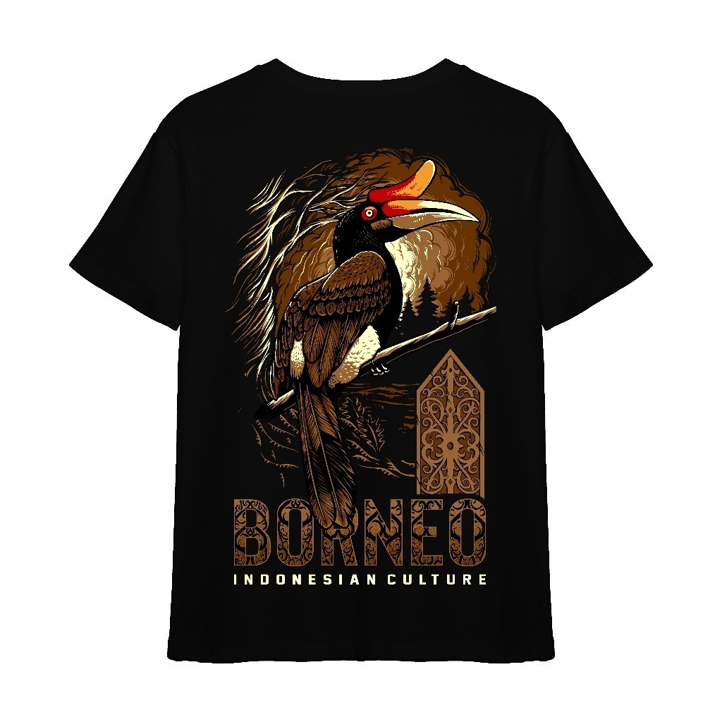 Kaos Borneo Kalimantan | Katun Combed 30s, Ukuran M-XXL