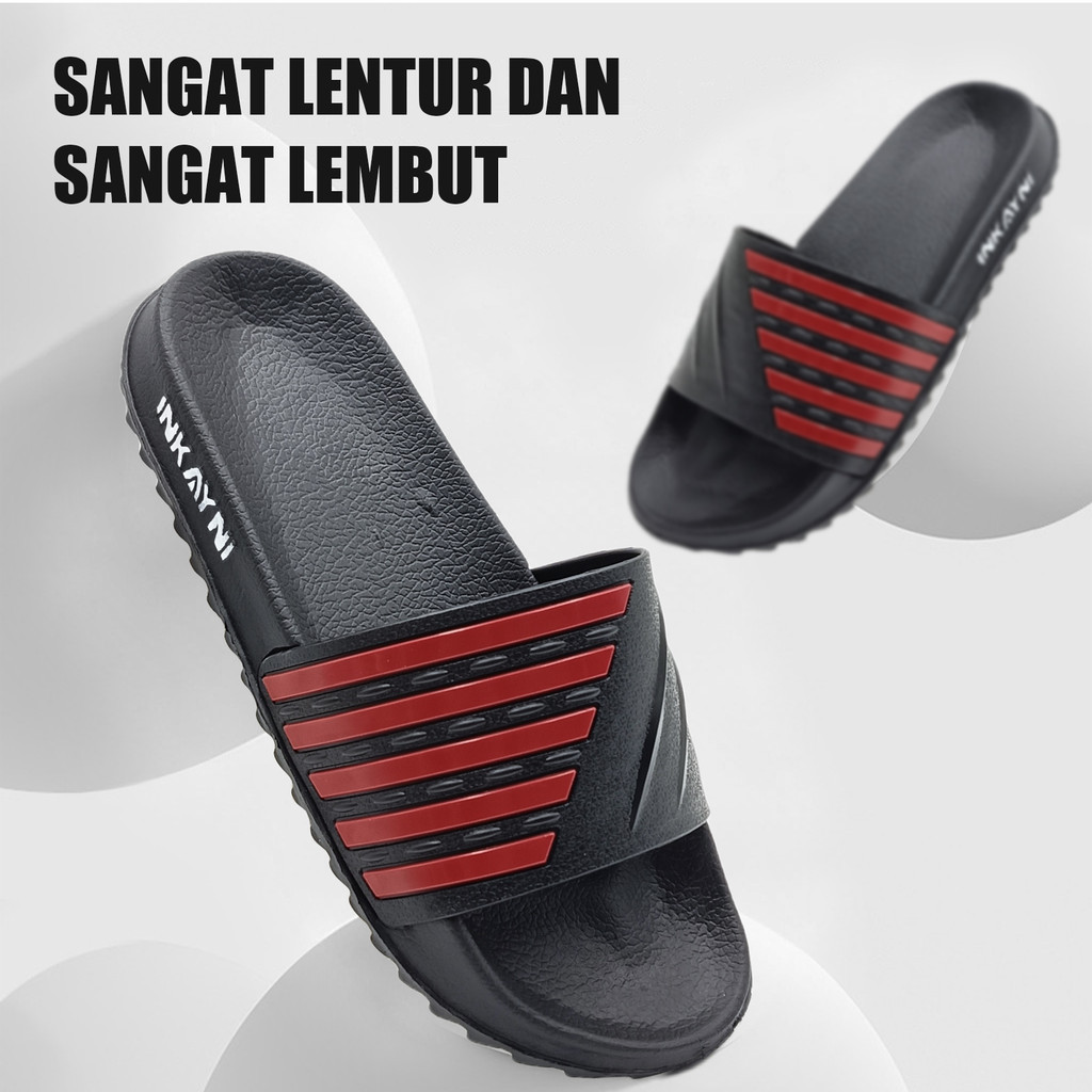 Inkayni Sandal Pria Karet Empuk Anti Slip Sandal Pria Keren Distro Sandal Jepit Karet Pria Dewasa Si