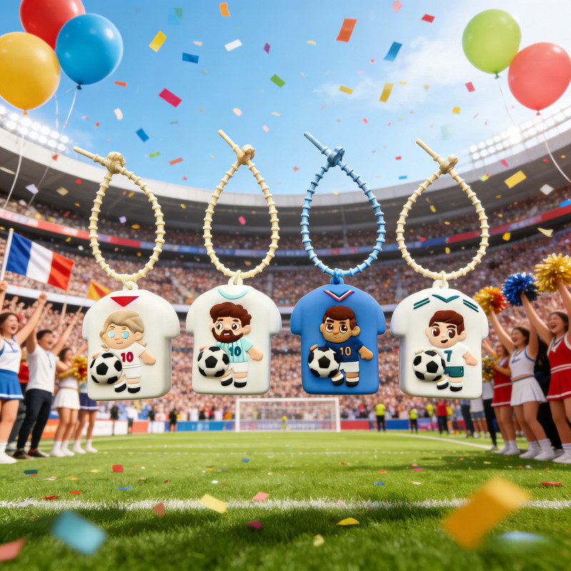 Liontin sepak bola/gantungan kunci Piala Dunia/dekorasi mainan squishy berbentuk jersey